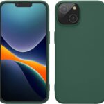 iPhone 14 Plus Θήκη Σιλικόνης Σκούρο Πράσινη Matt TPU Silicone Case Forest Green