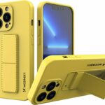 iPhone 13 Pro Max Θήκη Σιλικόνης Κίτρινη Wozinsky Kickstand Case Flexible Silicone Cover With A Stand Yellow