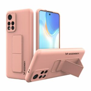 Xiaomi Poco M4 Pro 5G Θήκη Σιλικόνης Ροζ - Χρυσή Wozinsky Kickstand Case Flexible Silicone Cover With A Stand Rose - Gold