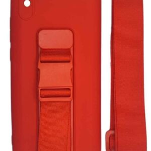 Xiaomi Redmi 9A / 9AT Θήκη Σιλικόνης Κόκκινη Rope Case Gel TPU Airbag Case Cover with Lanyard Red