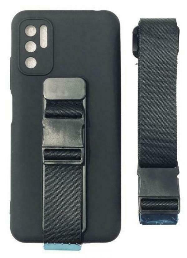 Xiaomi Redmi Note 10 5G / Poco M3 Pro 5G Θήκη Σιλικόνης Μαύρη Rope Case Gel TPU Airbag Case Cover with Lanyard Black