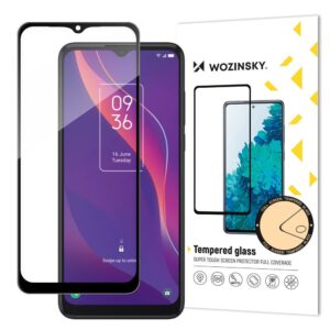 TCL 306 Προστατευτικό Τζαμάκι Μαύρο Wozinsky Full Glue Full Screen Tempered Glass Black