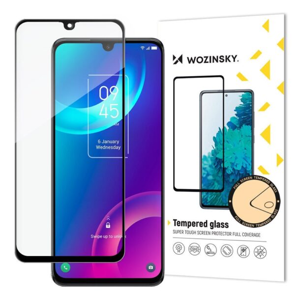 TCL 30+ Προστατευτικό Τζαμάκι Μαύρο Wozinsky Full Glue Full Screen Tempered Glass Black