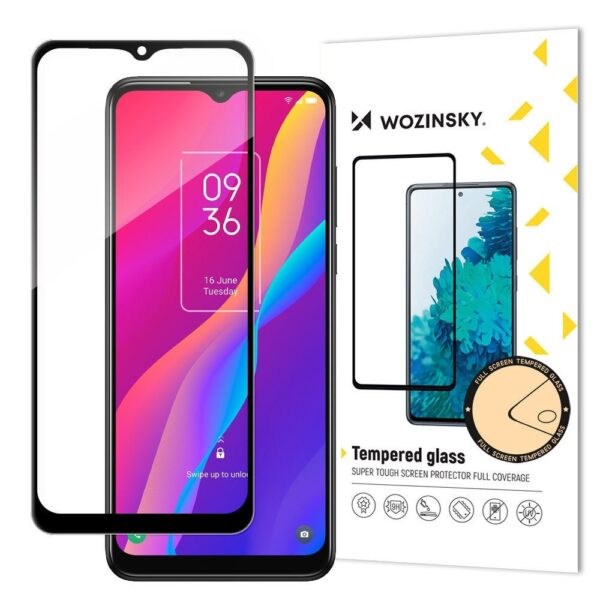 TCL 30E Προστατευτικό Τζαμάκι Μαύρο Wozinsky Full Glue Full Screen Tempered Glass Black