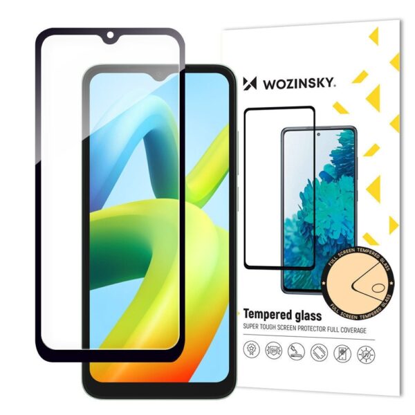 Xiaomi Redmi A1 / A2 Προστατευτικό Τζαμάκι Μαύρο Wozinsky Full Glue Full Screen Tempered Glass Black