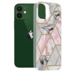 Techsuit iPhone 12 / 12 Pro Marble Θήκη Σιλικόνης - Pink