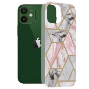 Techsuit iPhone 12 / 12 Pro Marble Θήκη Σιλικόνης - Pink