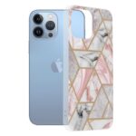 iPhone 13 Pro Max Θήκη Σιλικόνης Marble Series Back Cover Pink Hex