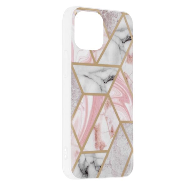 iPhone 13 Pro Max Θήκη Σιλικόνης Marble Series Back Cover Pink Hex