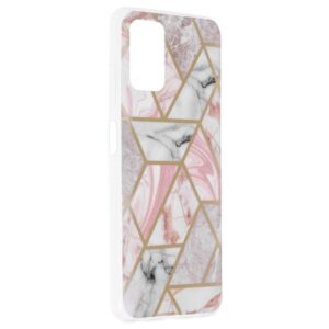 Samsung Galaxy A03s Θήκη Σιλικόνης Techsuit Marble Series Back Cover Pink Hex