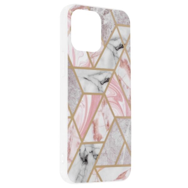 iPhone 13 Pro Θήκη Σιλικόνης Techsuit Marble Series Back Cover Pink Hex