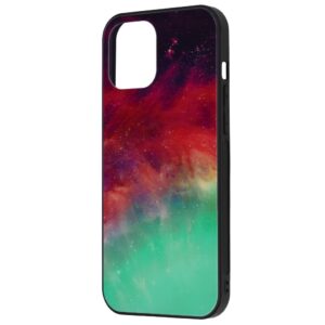 iPhone 12 Pro Max Θήκη Με Πλαίσιο Σιλικόνης Και Όψη Γυαλιού Glass Protective Case Fiery Ocean