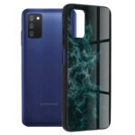 Samsung Galaxy A03s Θήκη Με Πλαίσιο Σιλικόνης Και Όψη Γυαλιού Glass Protective Case Blue Nebula