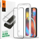 iPhone 14 / 13 / 13 Pro Προστατευτικό Τζαμάκι Μαύρο Tempered Glass Spigen ALM GLASS FC Black