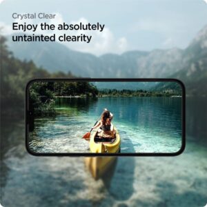 iPhone 14 / 13 / 13 Pro Προστατευτικό Τζαμάκι Μαύρο Tempered Glass Spigen ALM GLASS FC Black