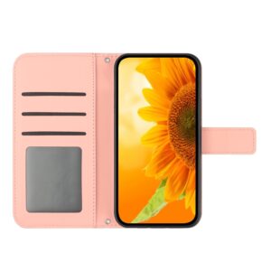 Xiaomi Poco M4 Pro 5G Θήκη Βιβλίο Ροζ Skin Feel Sun Flower Pattern Flip Phone Case with Lanyard Pink