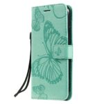 iPhone 11 Θήκη Βιβλίο Πράσινο Με Πεταλούδες Pressed Printing Butterfly Pattern Horizontal Flip Case Green