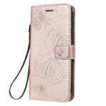 iPhone 11 Θήκη Βιβλίο Ροζ - Χρυσό Με Πεταλούδες Pressed Printing Butterfly Pattern Horizontal Flip Case Rose - Gold