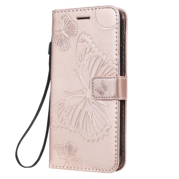 iPhone 11 Θήκη Βιβλίο Ροζ - Χρυσό Με Πεταλούδες Pressed Printing Butterfly Pattern Horizontal Flip Case Rose - Gold