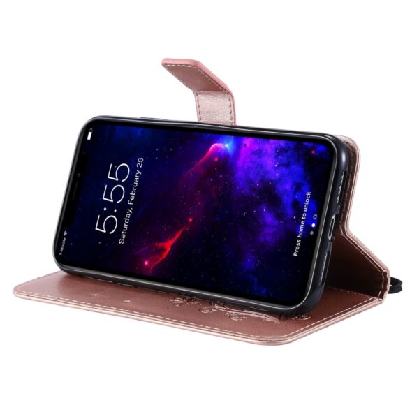 iPhone 11 Θήκη Βιβλίο Ροζ - Χρυσό Με Πεταλούδες Pressed Printing Butterfly Pattern Horizontal Flip Case Rose - Gold
