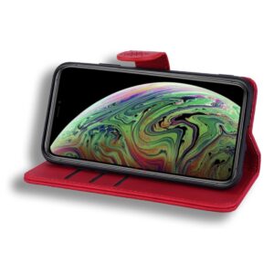 iPhone 11 Θήκη Βιβλίο Κόκκινο Calf Pattern Mandala Double Folding Design Embossed Case Red