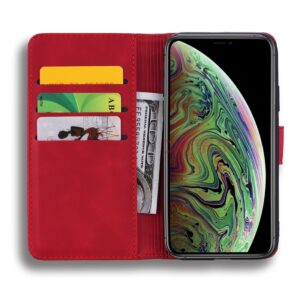 iPhone 11 Θήκη Βιβλίο Κόκκινο Calf Pattern Mandala Double Folding Design Embossed Case Red