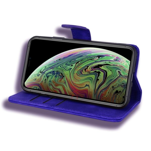 iPhone 11 Θήκη Βιβλίο Μωβ Calf Pattern Mandala Double Folding Design Embossed Case Purple