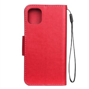 iPhone 11 Θήκη Βιβλίο Κόκκινο Πεταλούδες Butterfly Flower Pattern Horizontal Flip Case Red