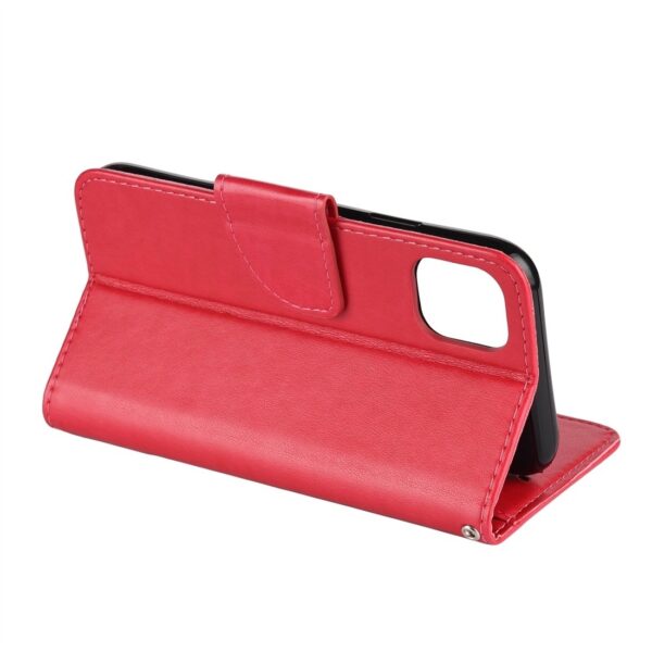 iPhone 11 Θήκη Βιβλίο Κόκκινο Πεταλούδες Butterfly Flower Pattern Horizontal Flip Case Red