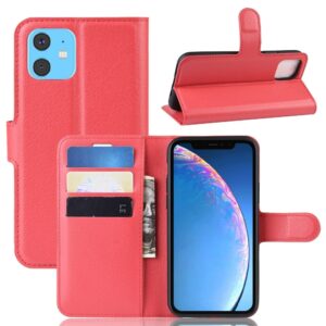 iPhone 11 Θήκη Βιβλίο Κόκκινο Litchi Texture Horizontal Flip Case Red