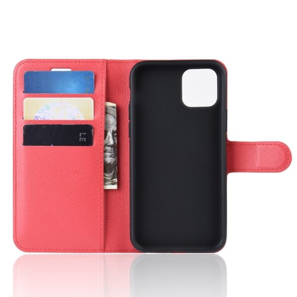 iPhone 11 Θήκη Βιβλίο Κόκκινο Litchi Texture Horizontal Flip Case Red