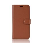 iPhone 11 Θήκη Βιβλίο Καφέ Litchi Texture Horizontal Flip Case Brown