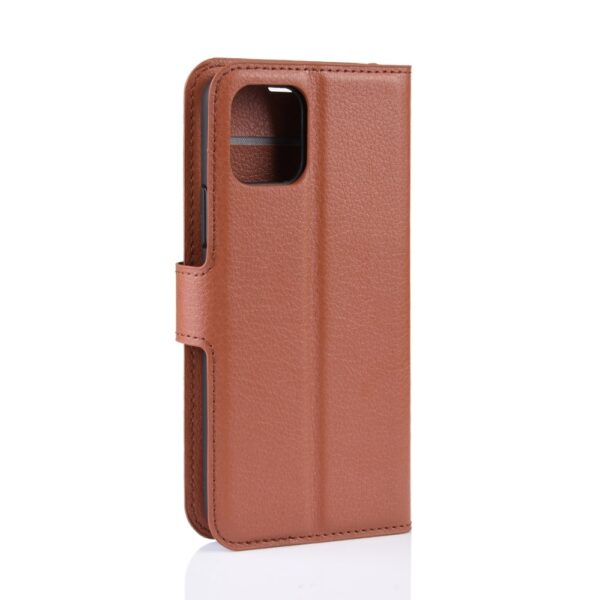 iPhone 11 Θήκη Βιβλίο Καφέ Litchi Texture Horizontal Flip Case Brown