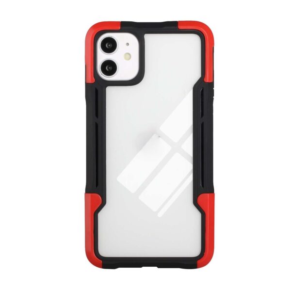 iPhone 11 Θήκη Διάφανη - Κόκκινη TPU + PC + Acrylic 3 in 1 Shockproof Protective Case Red