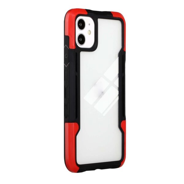 iPhone 11 Θήκη Διάφανη - Κόκκινη TPU + PC + Acrylic 3 in 1 Shockproof Protective Case Red