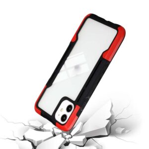 iPhone 11 Θήκη Διάφανη - Κόκκινη TPU + PC + Acrylic 3 in 1 Shockproof Protective Case Red