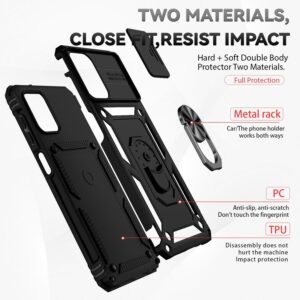 Samsung Galaxy A12 / M12 Θήκη Μαύρη Με Σταντ Sliding Camshield Holder Phone Case Black