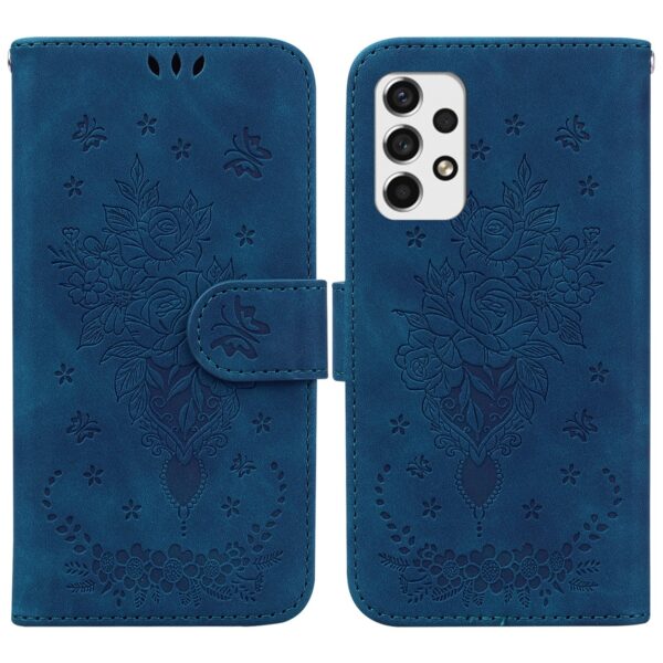 Samsung Galaxy A33 5G Θήκη Βιβλίο Μπλε Butterfly Rose Embossed Phone Case Blue