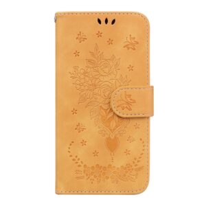Samsung Galaxy A33 5G Θήκη Βιβλίο Κίτρινο Butterfly Rose Embossed Phone Case Yellow