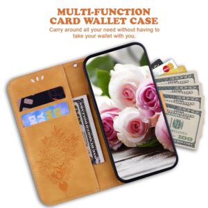 Samsung Galaxy A33 5G Θήκη Βιβλίο Κίτρινο Butterfly Rose Embossed Phone Case Yellow