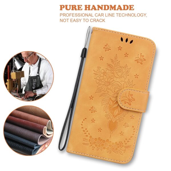 Samsung Galaxy A33 5G Θήκη Βιβλίο Κίτρινο Butterfly Rose Embossed Phone Case Yellow