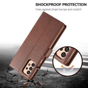 Samsung Galaxy A33 5G Θήκη Βιβλίο Καφέ LC.IMEEKE Calf Texture Phone Case Brown