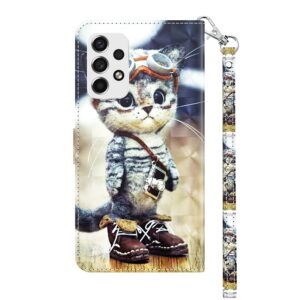 Samsung Galaxy A33 5G Θήκη Βιβλίο 3D Painted Phone Case Naughty Cat