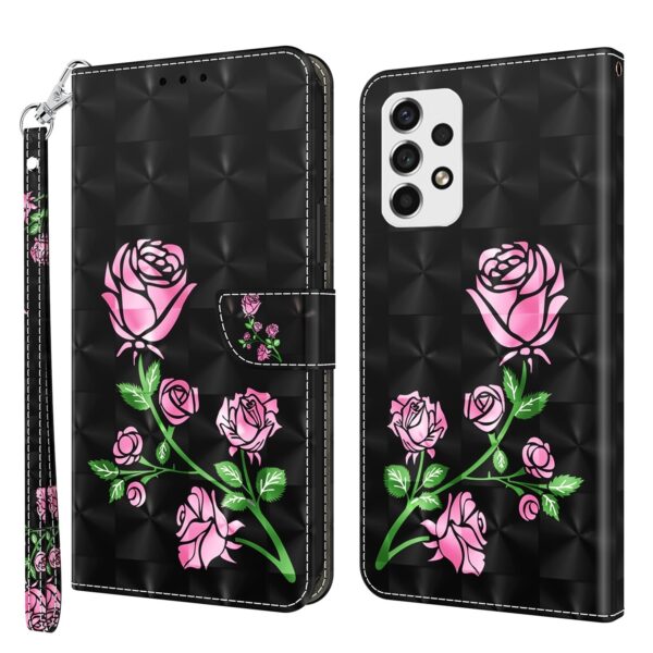 Samsung Galaxy A33 5G Θήκη Βιβλίο 3D Painted Phone Case Rose