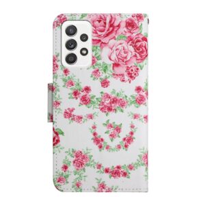 Samsung Galaxy A33 5G Θήκη Βιβλίο Painted Pattern Horizontal Flip Phone Case Rose Flower