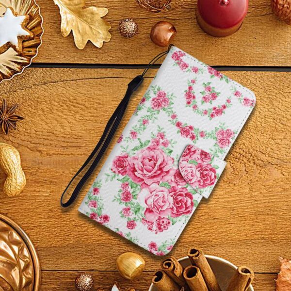 Samsung Galaxy A33 5G Θήκη Βιβλίο Painted Pattern Horizontal Flip Phone Case Rose Flower