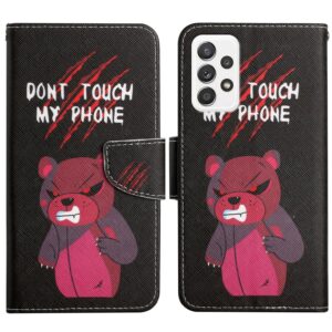 Samsung Galaxy A33 5G Θήκη Βιβλίο Painted Pattern Horizontal Flip Phone Case Red Bear