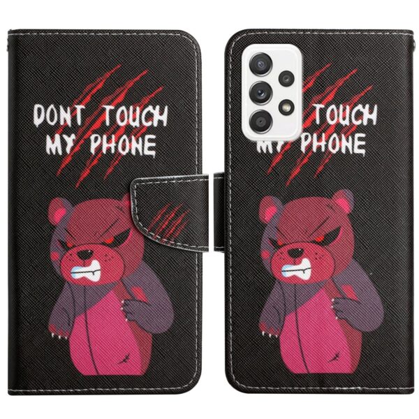 Samsung Galaxy A33 5G Θήκη Βιβλίο Painted Pattern Horizontal Flip Phone Case Red Bear