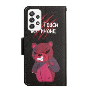 Samsung Galaxy A33 5G Θήκη Βιβλίο Painted Pattern Horizontal Flip Phone Case Red Bear