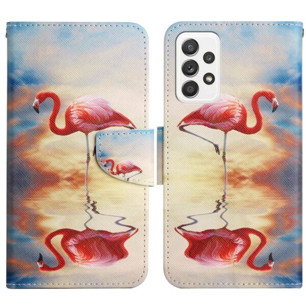Samsung Galaxy A33 5G Θήκη Βιβλίο Painted Pattern Horizontal Flip Phone Case Flamingo